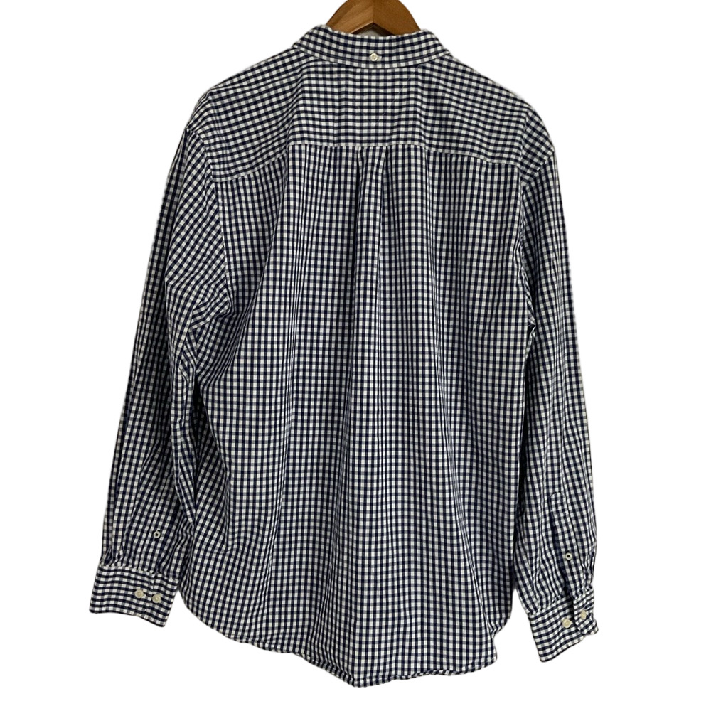 Tommy Hilfiger Classic Fit Navy White Gingham Plaid Button Down Shirt Size XL - Picture 2 of 8